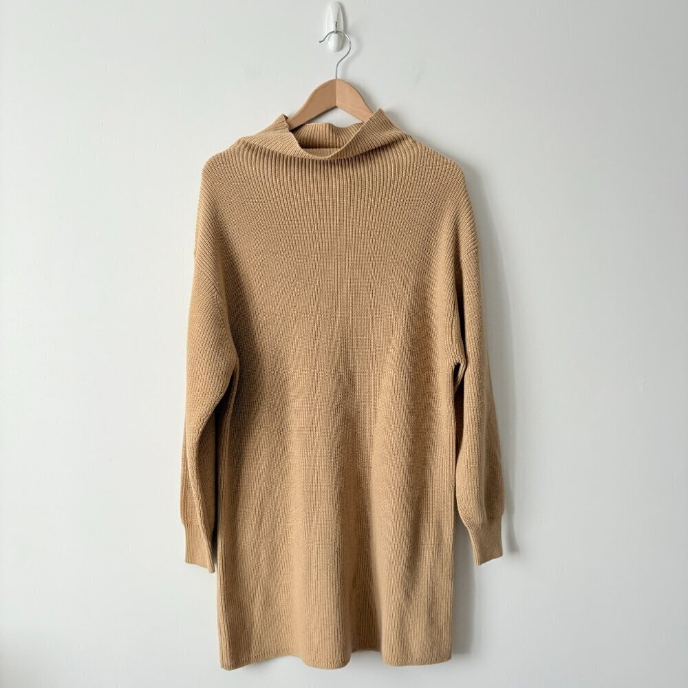 Aritzia Wilfred Montpellier Merino Wool Sweater Dress Sandy Beige Size Small - Picture 1 of 5
